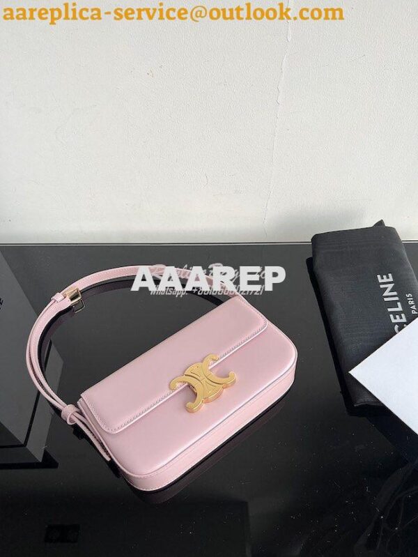 Replica Celine Triomphe Shoulder Bag In Shiny Calfskin 194143 Rose Qua 6