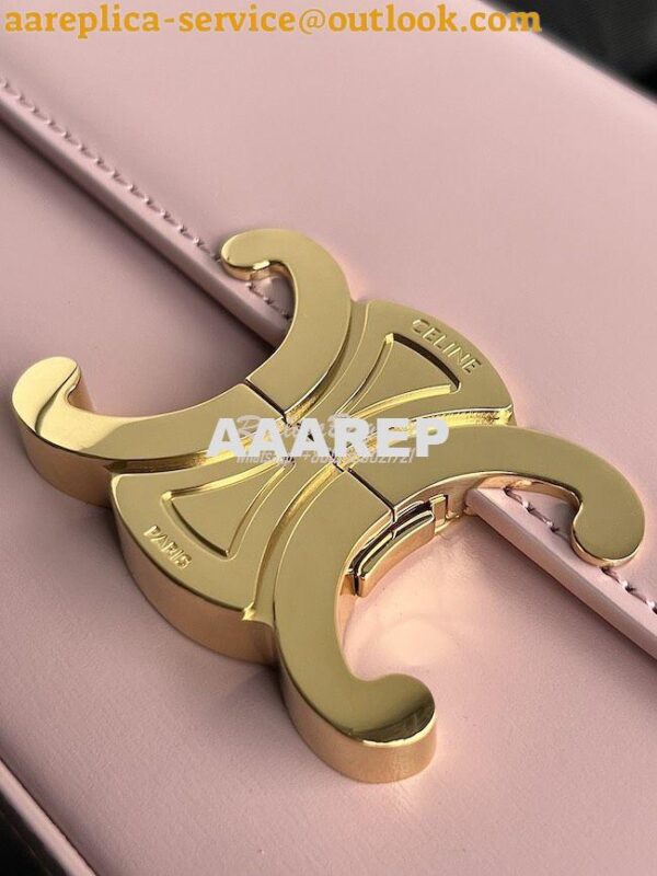 Replica Celine Triomphe Shoulder Bag In Shiny Calfskin 194143 Rose Qua 8