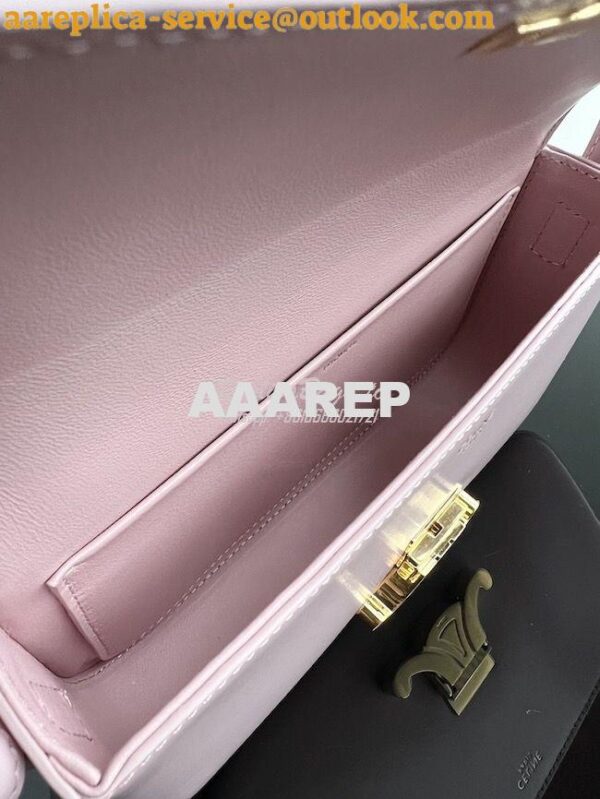 Replica Celine Triomphe Shoulder Bag In Shiny Calfskin 194143 Rose Qua 12