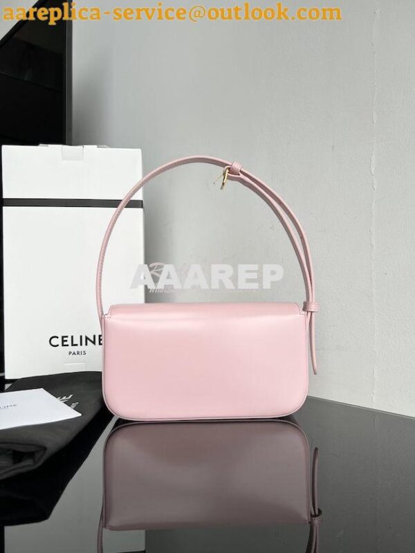 Replica Celine Triomphe Shoulder Bag In Shiny Calfskin 194143 Rose Qua 17