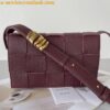 Replica Bottega Veneta Cassette Bag In Bordeaux Intreccio Lambskin