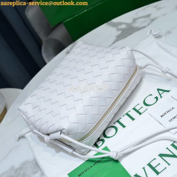 Replica Bottega Veneta BV 680254 Mini Loop intrecciato leather cross-body bag White 6