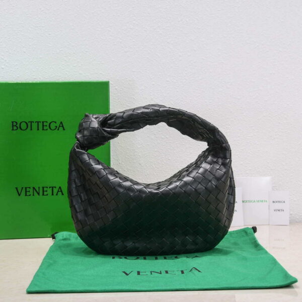 Replica Bottega Veneta BV 690225 Teen Jodie intrecciato leather shoulder bag Black 3