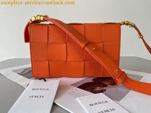 Replica Bottega Veneta Cassette Bag In Maple Grained Intreccio Calfskin 6