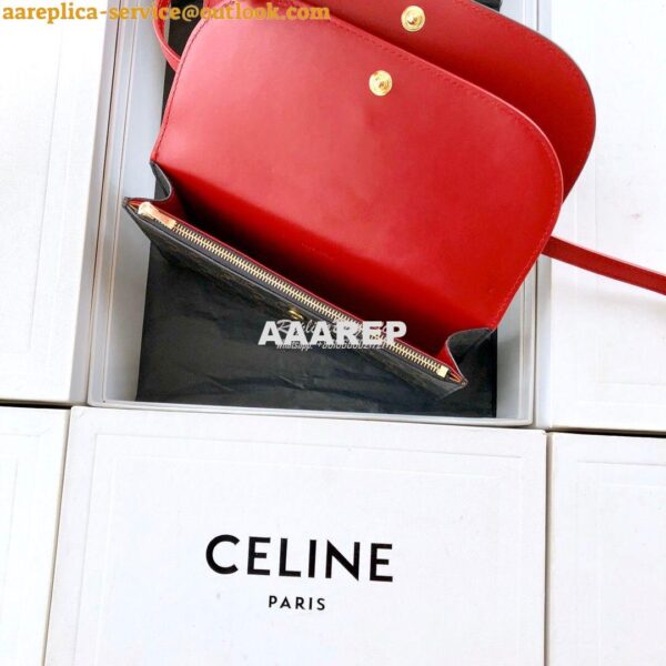 Replica Celine Wallet On Strap In Triomphe Canvas And Smooth Lambskin 9