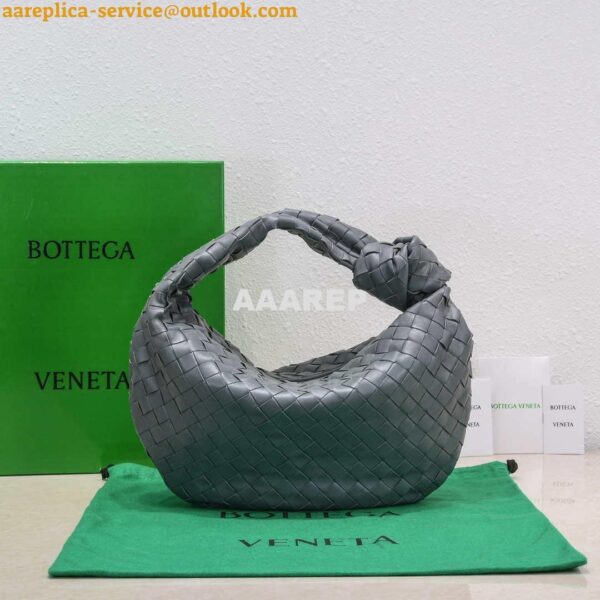 Replica Bottega Veneta BV 690225 Teen Jodie intrecciato leather shoulder bag Dark Gray 4