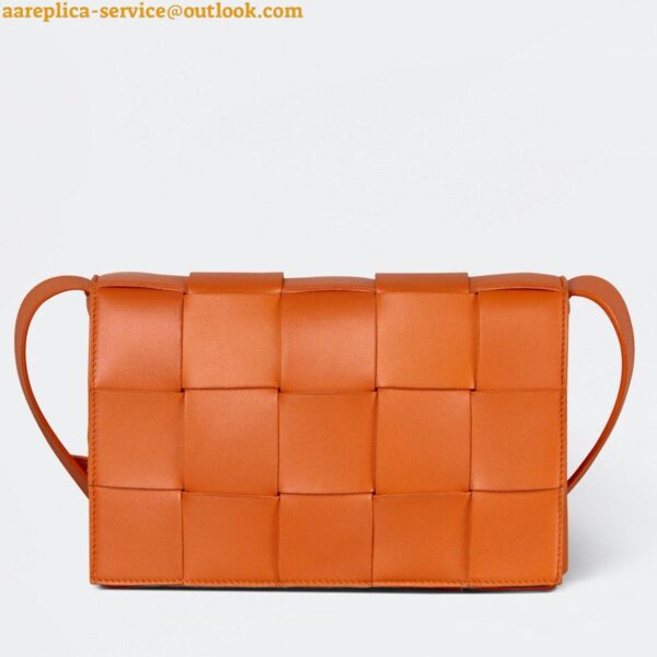 Replica Bottega Veneta Cassette Bag In Orange Intreccio Lambskin 3