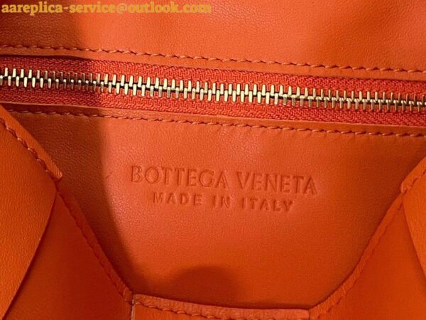 Replica Bottega Veneta Cassette Bag In Orange Intreccio Lambskin 10