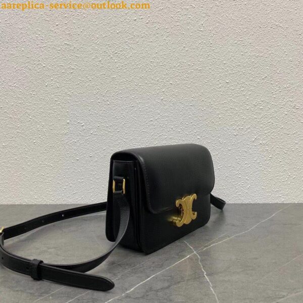 Replica Celine Triomphe Teen Bag In Black Leather 4