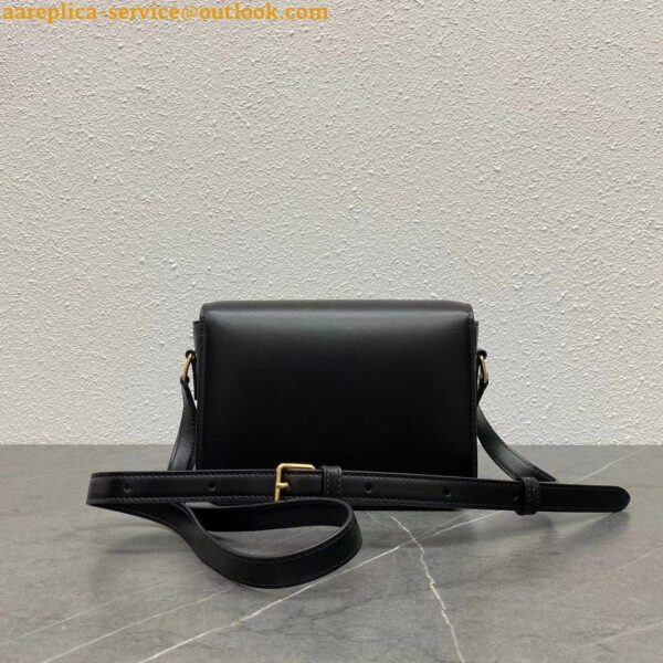 Replica Celine Triomphe Teen Bag In Black Leather 6