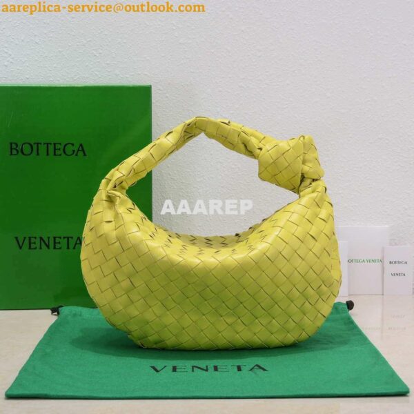 Replica Bottega Veneta BV 690225 Teen Jodie intrecciato leather shoulder bag Lemon Yellow 3