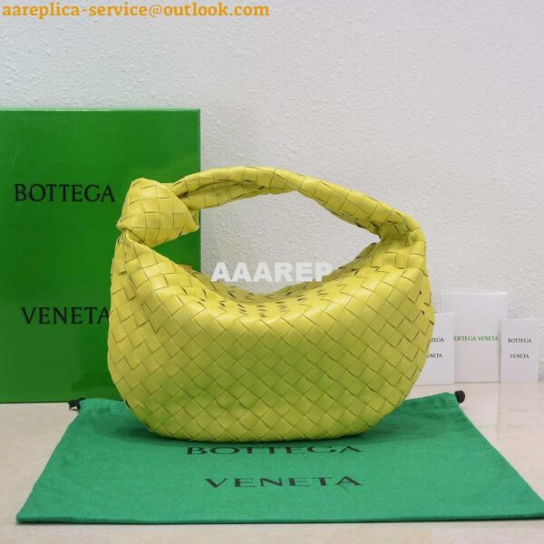 Replica Bottega Veneta BV 690225 Teen Jodie intrecciato leather shoulder bag Lemon Yellow 4