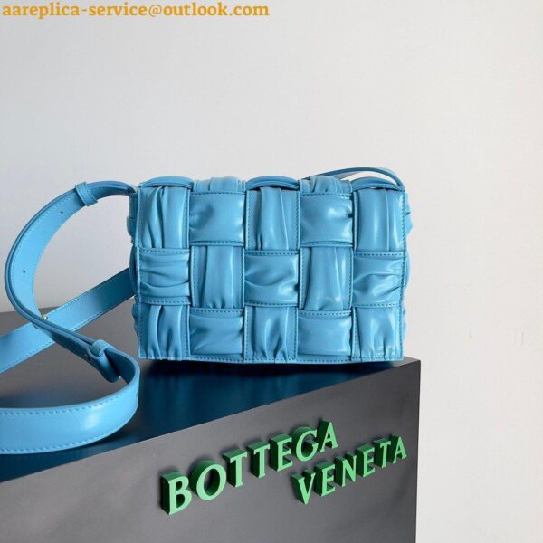 Replica Bottega Veneta Cassette Bag In Pool Foulard Intreccio Calfskin 5