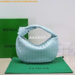 Replica Bottega Veneta BV 690225 Teen Jodie intrecciato leather shoulder bag Light Blue