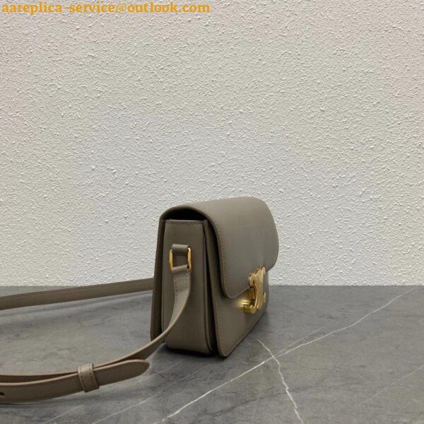 Replica Celine Triomphe Teen Bag In Grey Leather 6