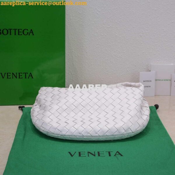 Replica Bottega Veneta BV 690225 Teen Jodie intrecciato leather shoulder bag White 6