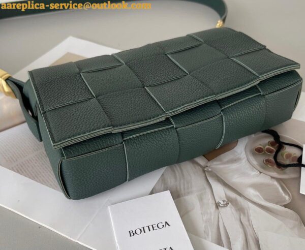 Replica Bottega Veneta Cassette Bag In Raintree Grained Intreccio Calfskin 11