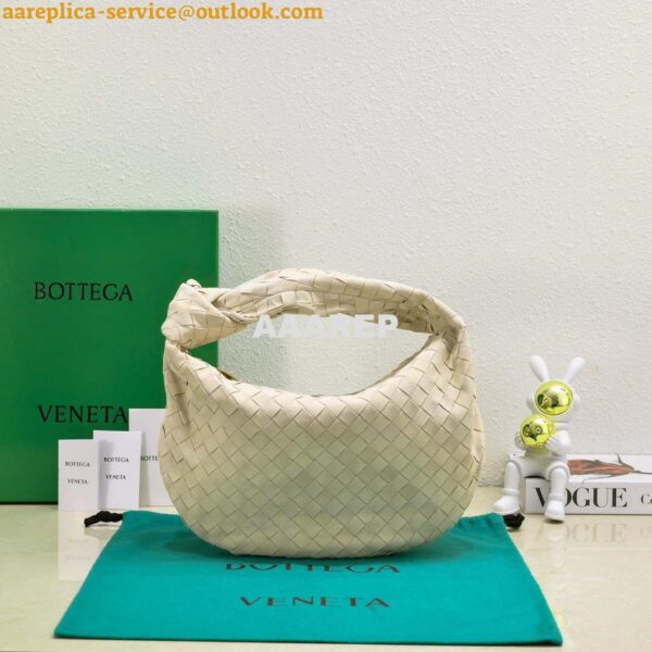 Replica Bottega Veneta BV 690225 Teen Jodie intrecciato suede shoulder bag Beige 4