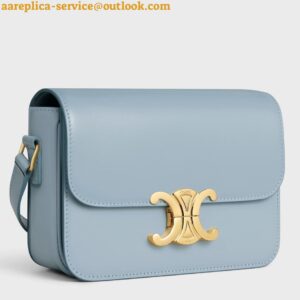 Replica Celine Triomphe Teen Bag In Pale Blue Leather