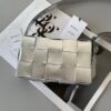 Replica Bottega Veneta Cassette Bag In White Foulard Intreccio Calfskin 2