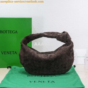 Replica Bottega Veneta BV 690225 Teen Jodie intrecciato suede shoulder bag Brown