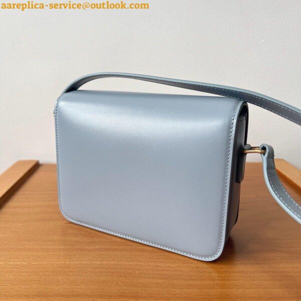 Replica Celine Triomphe Teen Bag In Pale Blue Leather 9