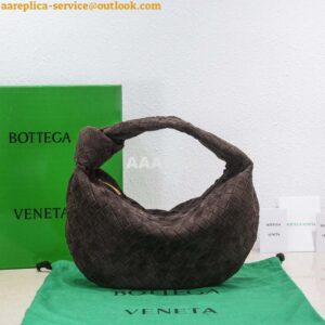 Replica Bottega Veneta BV 690225 Teen Jodie intrecciato suede shoulder bag Brown 2