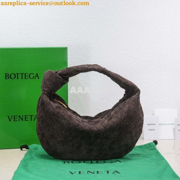 Replica Bottega Veneta BV 690225 Teen Jodie intrecciato suede shoulder bag Brown 4