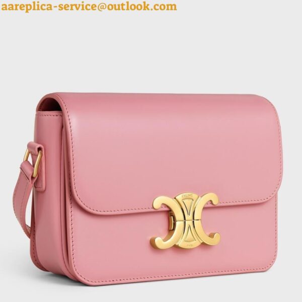 Replica Celine Triomphe Teen Bag In Pink Leather 3