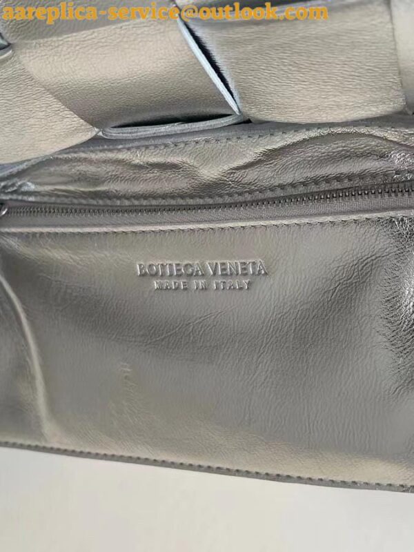 Replica Bottega Veneta Cassette Bag In Silver Intreccio Lambskin 11