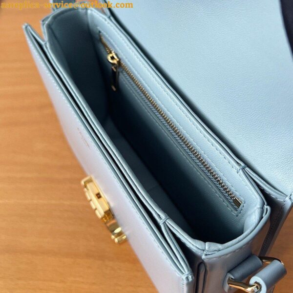 Replica Celine Triomphe Teen Bag In Pale Blue Leather 12