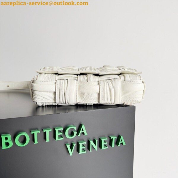 Replica Bottega Veneta Cassette Bag In White Foulard Intreccio Calfskin 6