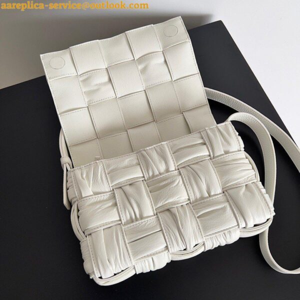 Replica Bottega Veneta Cassette Bag In White Foulard Intreccio Calfskin 7