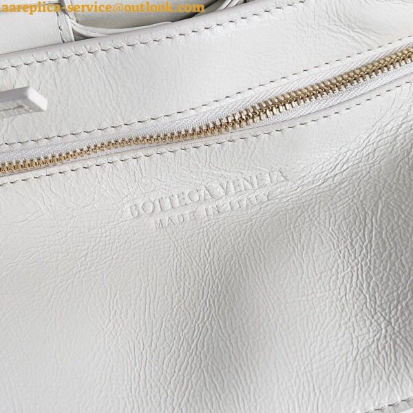 Replica Bottega Veneta Cassette Bag In White Foulard Intreccio Calfskin 9