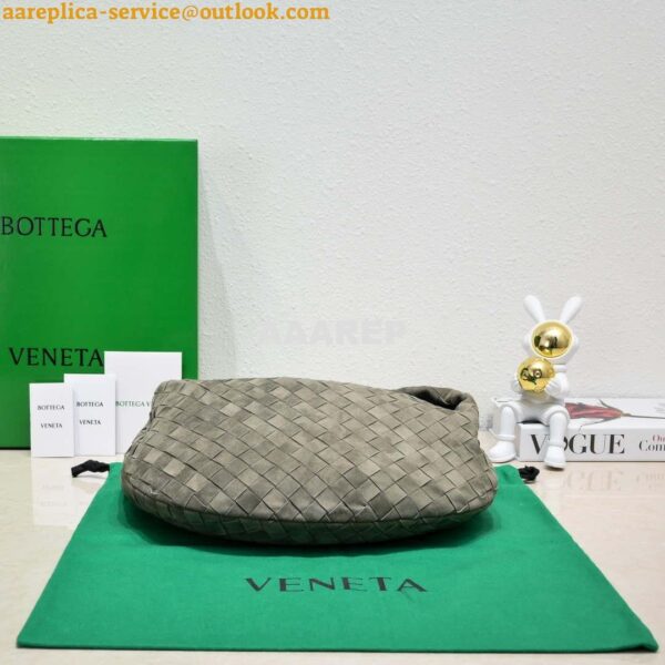 Replica Bottega Veneta BV 690225 Teen Jodie intrecciato suede shoulder bag Dark Green 6