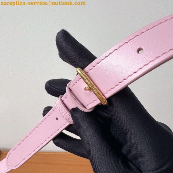 Replica Celine Triomphe Teen Bag In Pink Leather 12