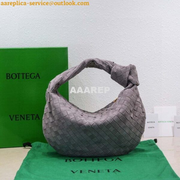 Replica Bottega Veneta BV 690225 Teen Jodie intrecciato suede shoulder bag Drak Purple 3