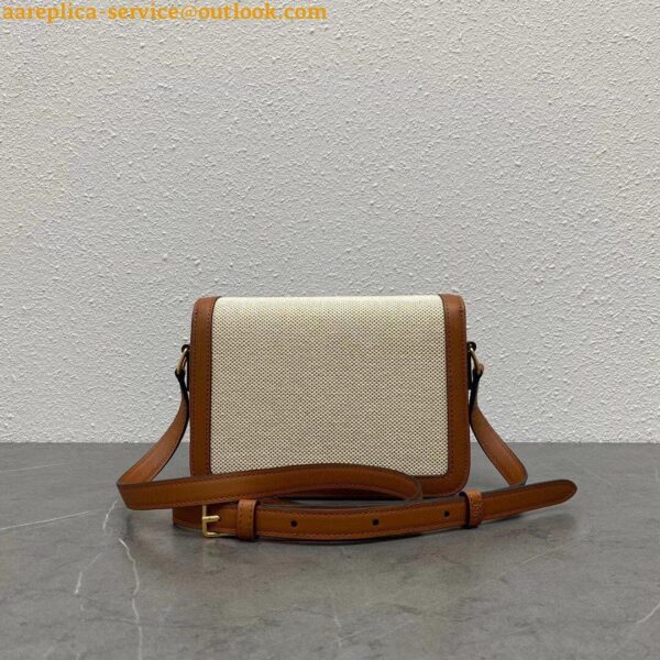 Replica Celine Triomphe Teen Bag In Textile and Calfskin 7