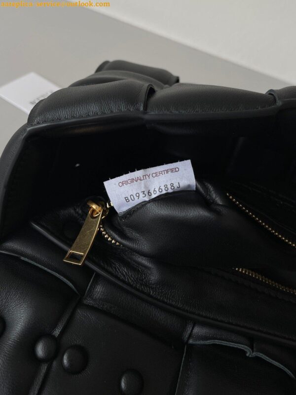 Replica Bottega Veneta Chain Cassette Bag In Black Intrecciato Lambskin 9