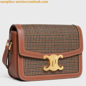 Replica Celine Triomphe Teen Bag In Tweed and Calfskin