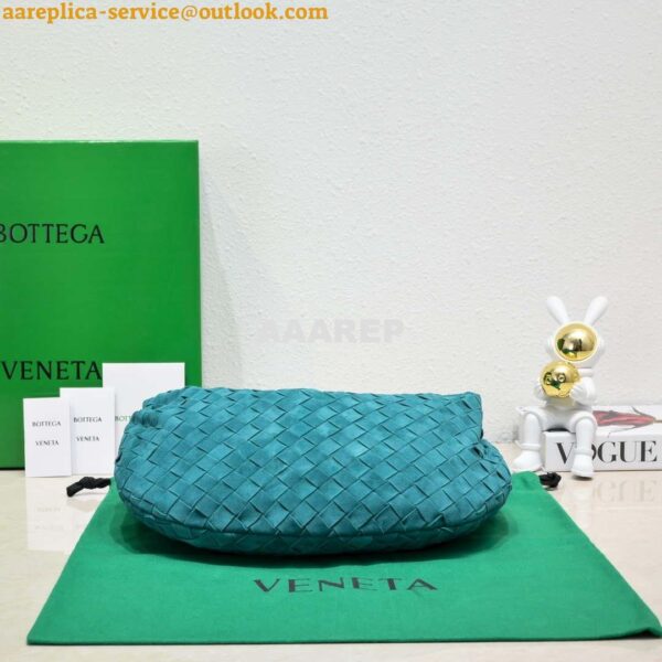 Replica Bottega Veneta BV 690225 Teen Jodie intrecciato suede shoulder bag Lake Blue 6