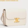 Replica Celine Triomphe Teen Bag In White Triomphe Canvas