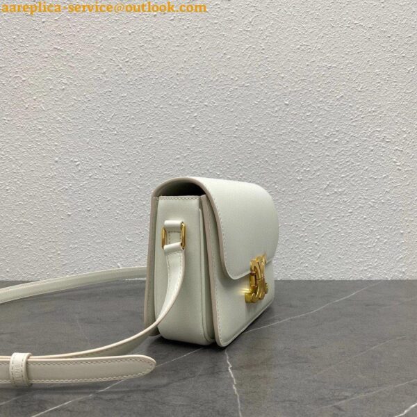 Replica Celine Triomphe Teen Bag In White Leather 5