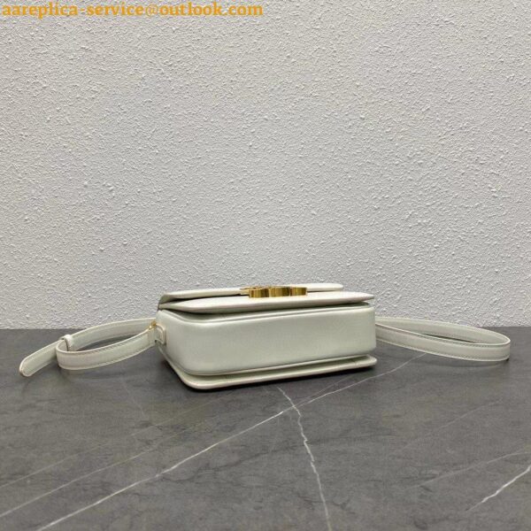 Replica Celine Triomphe Teen Bag In White Leather 6