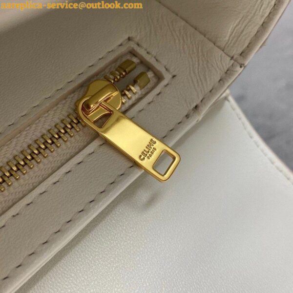 Replica Celine Triomphe Teen Bag In White Leather 9