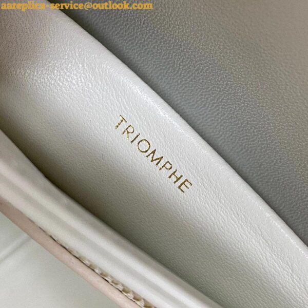 Replica Celine Triomphe Teen Bag In White Leather 14