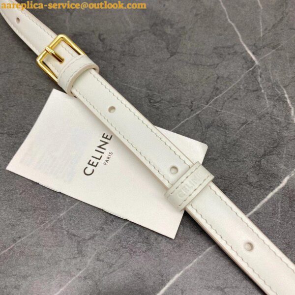 Replica Celine Triomphe Teen Bag In White Triomphe Canvas 16