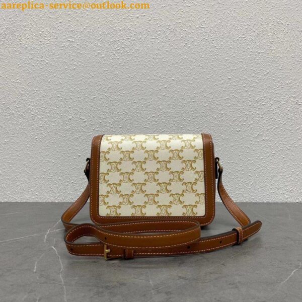 Replica Celine Triomphe Teen Bag In White Triomphe Canvas 20