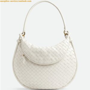 Replica Bottega Veneta Gemelli Large Bag in White Intrecciato Lambskin