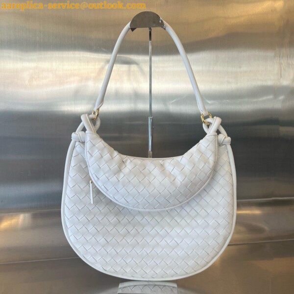 Replica Bottega Veneta Gemelli Large Bag in White Intrecciato Lambskin 10